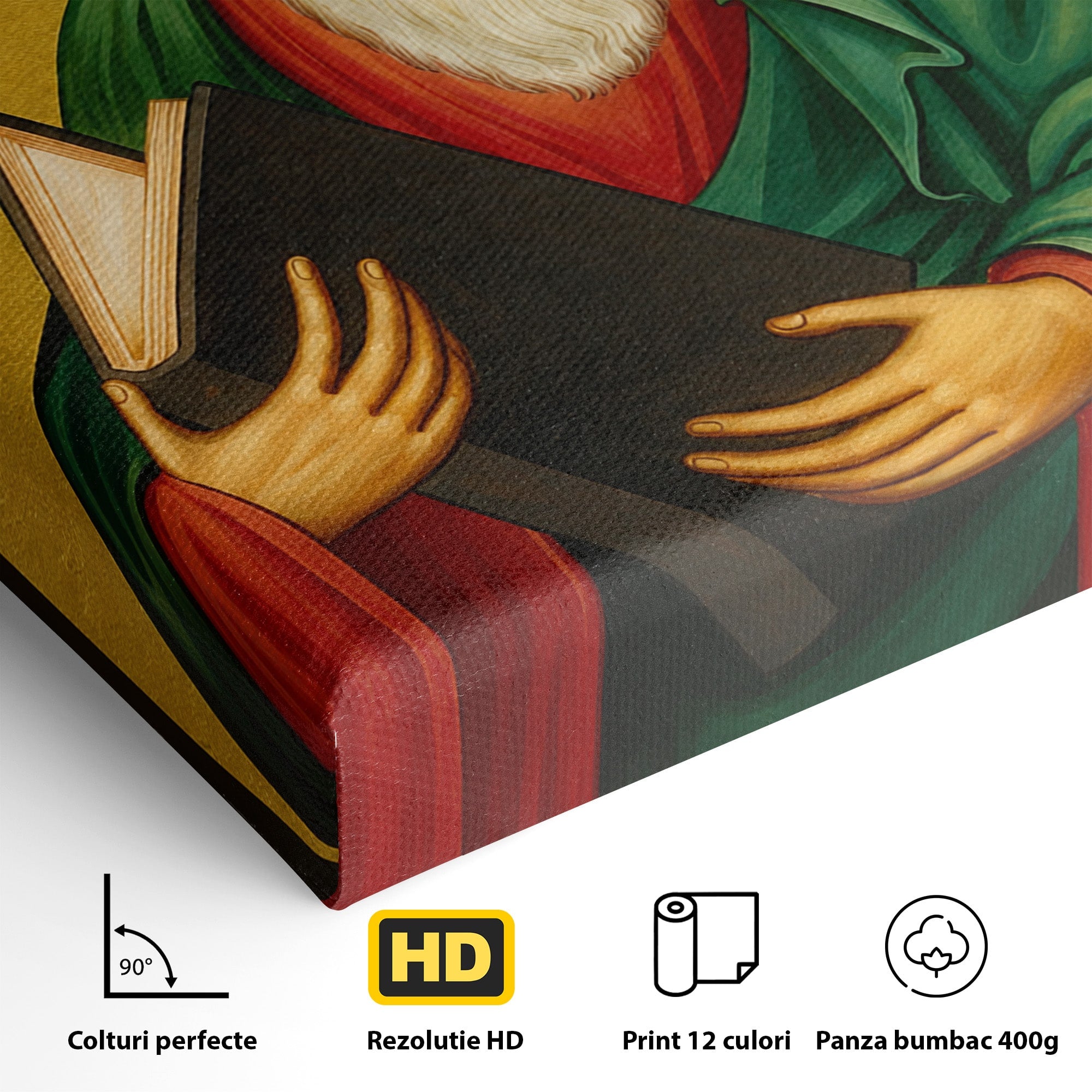 Tablou Canvas Premium LuxCanva® H1131, Sfantul Ioan Evanghelistul, Religios, Sfintenie, Portret, Dormitor, Birou, Culori Vibrante