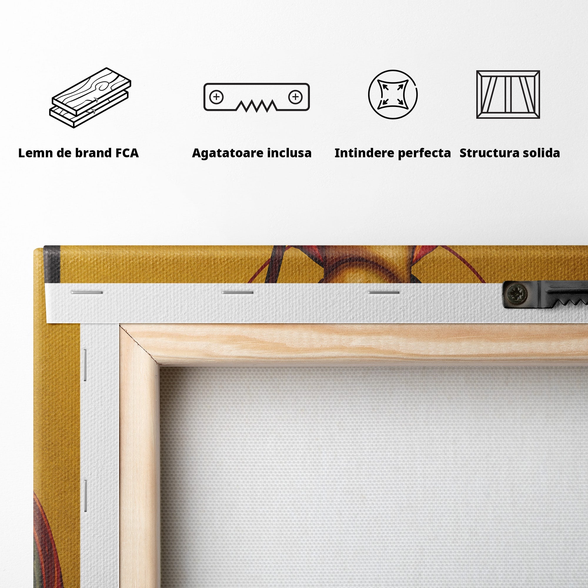 Tablou Canvas Premium LuxCanva® H1132, Sfantul Dimitrie, Religie, Icoana, Traditie, Spiritualitate, Dormitor, Birou, Culori Vibrante