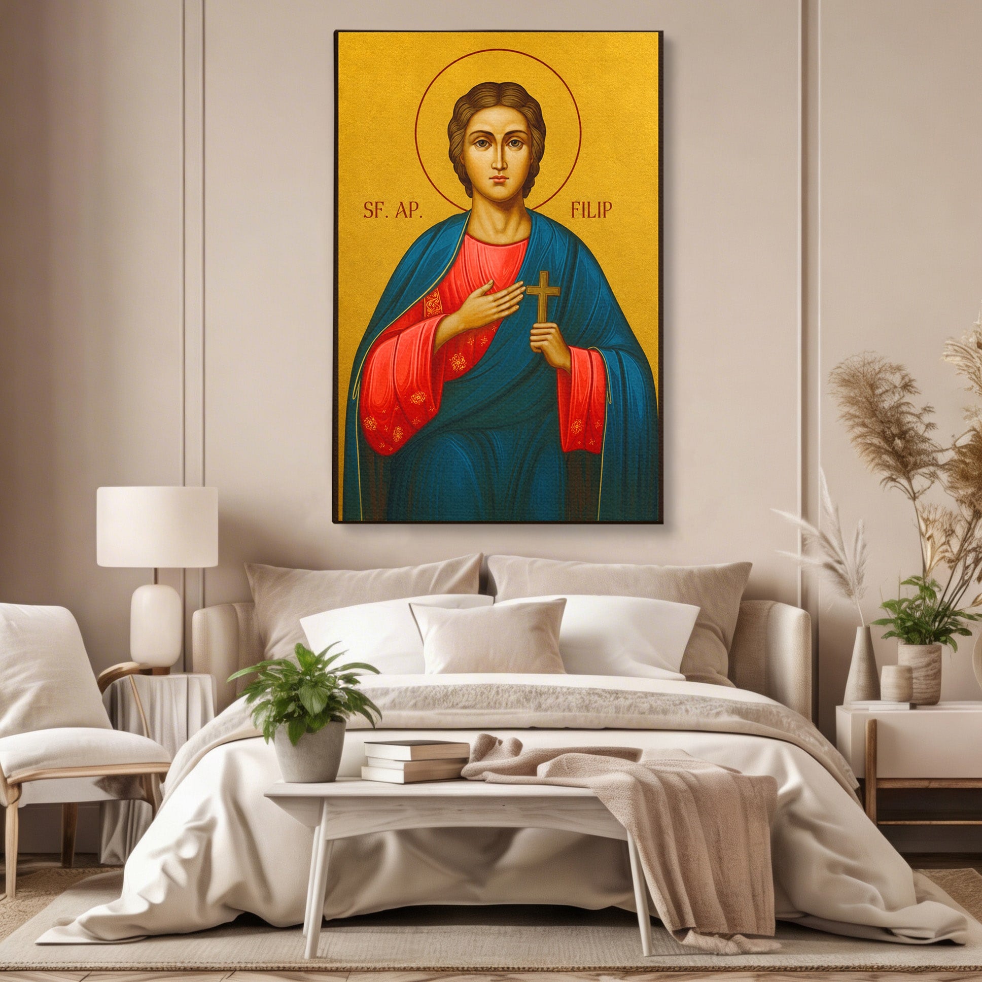 Tablou Canvas Premium LuxCanva® H1133, Sfantul Filip, Religie, Icoana, Sfintenie, Credinta, Dormitor, Culori Vibrante