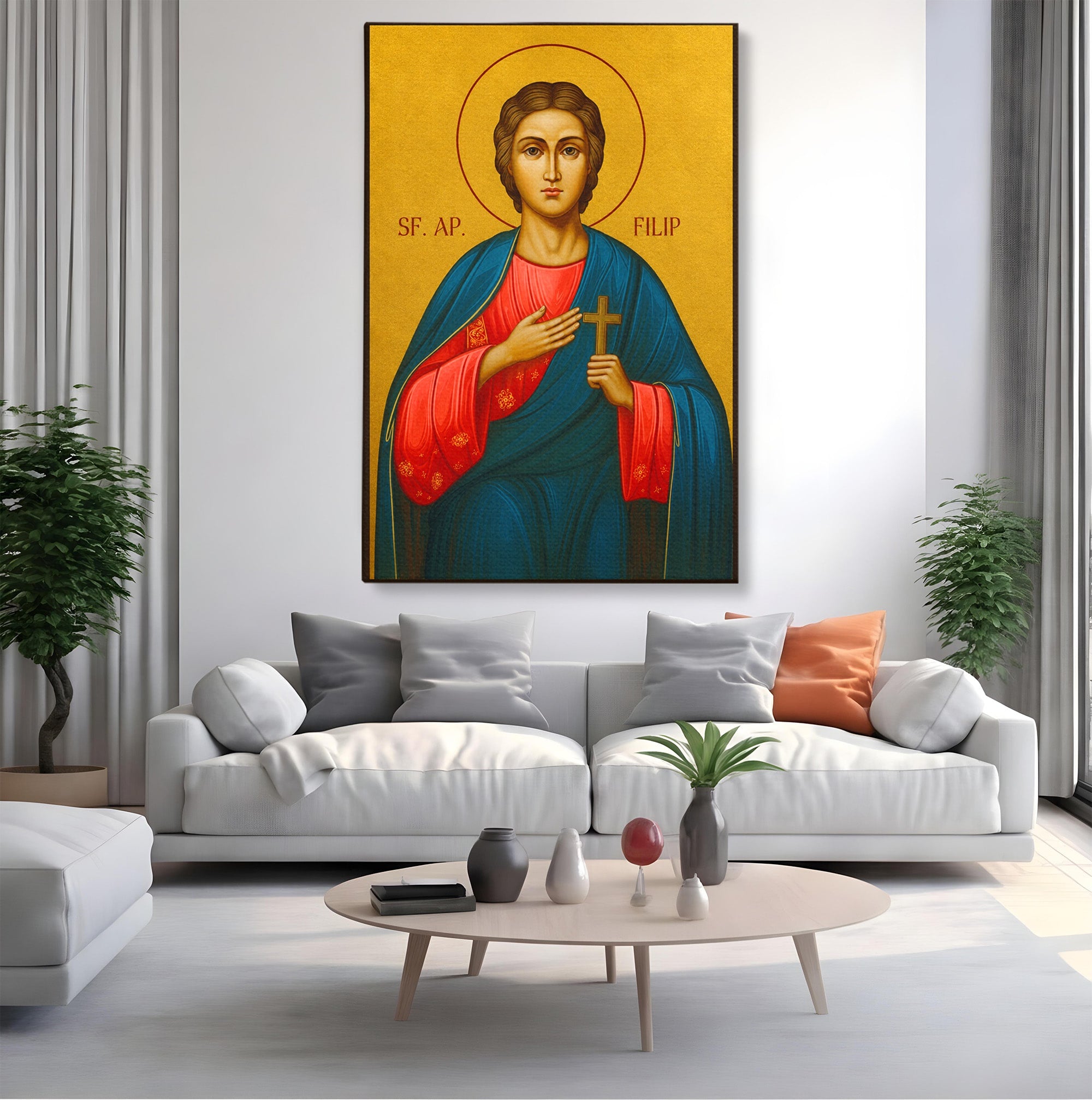 Tablou Canvas Premium LuxCanva® H1133, Sfantul Filip, Religie, Icoana, Sfintenie, Credinta, Dormitor, Culori Vibrante