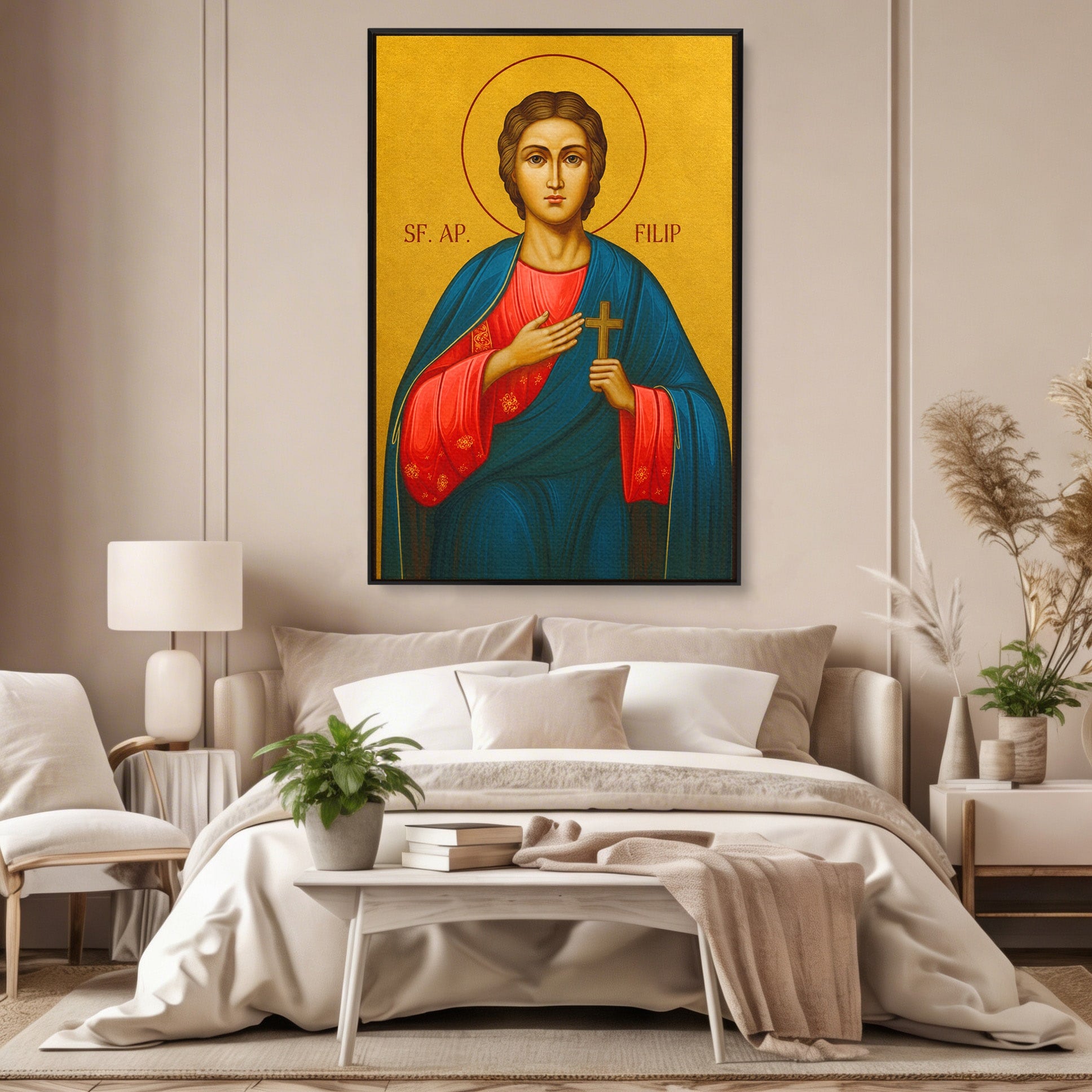 Tablou Canvas Premium LuxCanva® H1133, Sfantul Filip, Religie, Icoana, Sfintenie, Credinta, Dormitor, Culori Vibrante