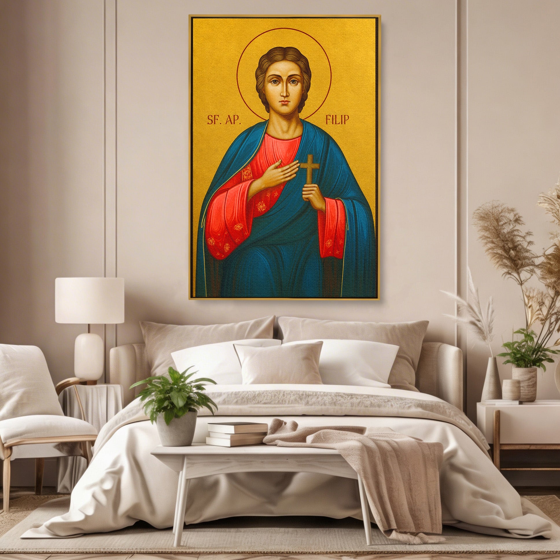 Tablou Canvas Premium LuxCanva® H1133, Sfantul Filip, Religie, Icoana, Sfintenie, Credinta, Dormitor, Culori Vibrante