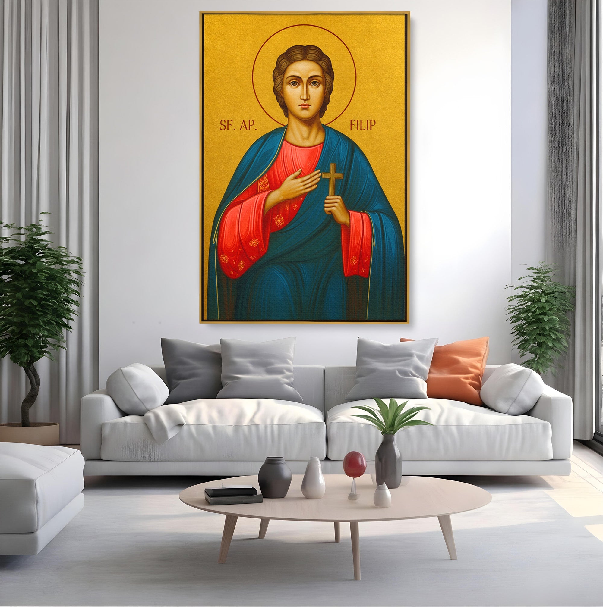 Tablou Canvas Premium LuxCanva® H1133, Sfantul Filip, Religie, Icoana, Sfintenie, Credinta, Dormitor, Culori Vibrante