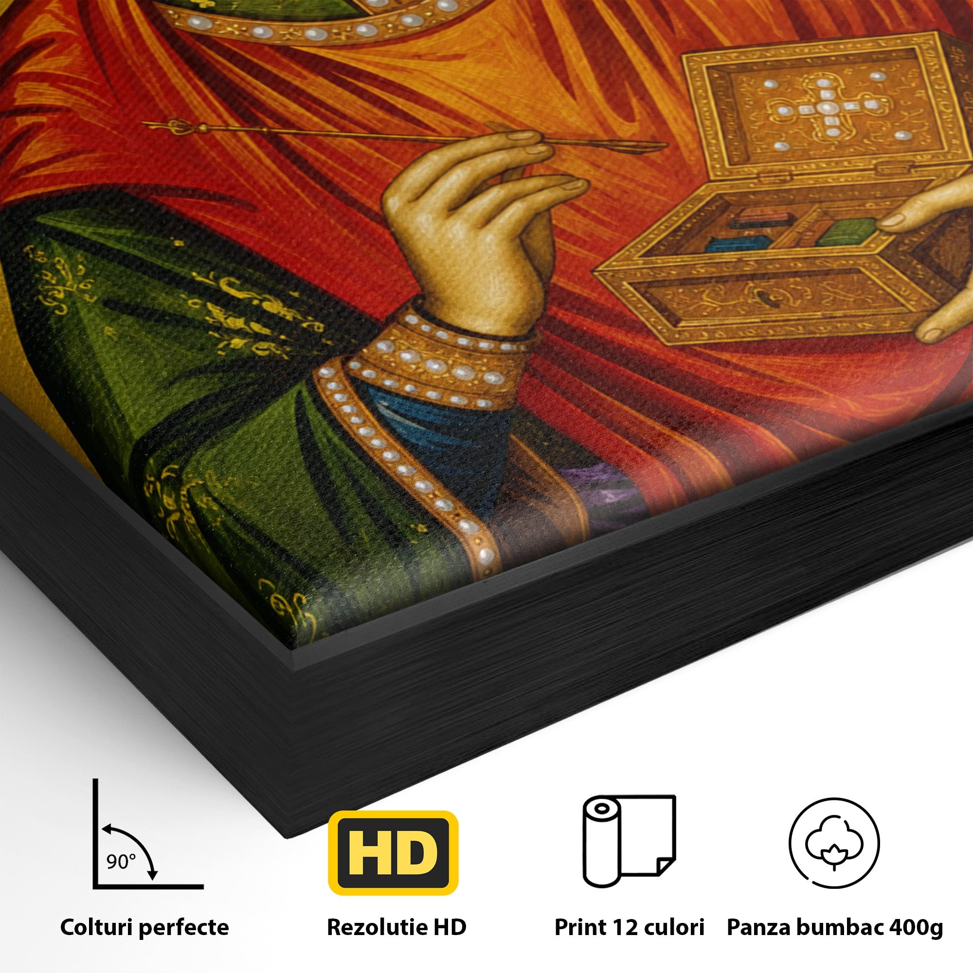 Tablou Canvas Premium LuxCanva® H1134, Sfantul Pantelimon, Religie, Icoana, Sfintenie, Spiritualitate, Dormitor, Birou, Culori Vibrante