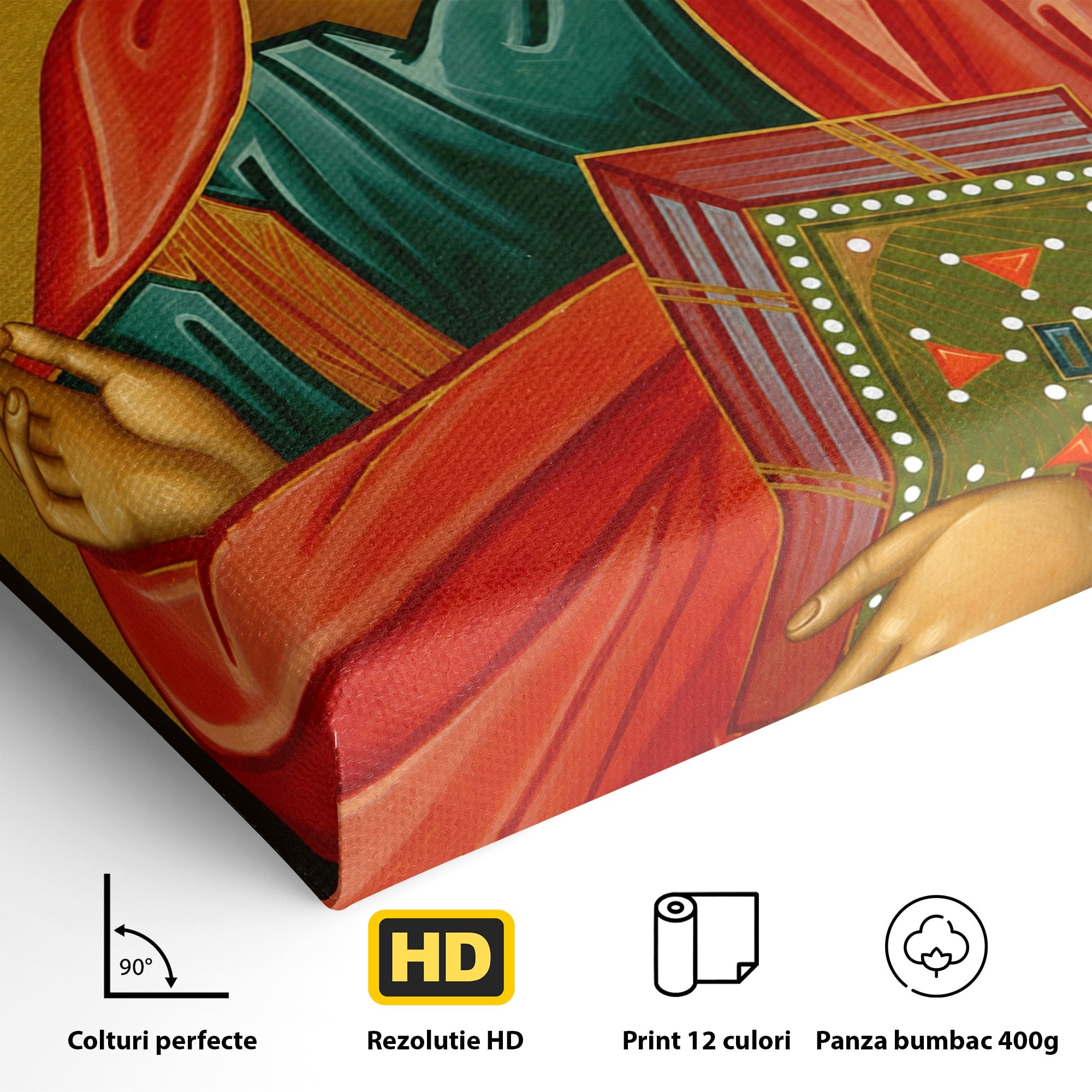 Tablou Canvas Premium LuxCanva® H1136, Sfantul Luca, Religie, Icoana, Traditie, Calm, Birou, Dormitor, Culori Vibrante