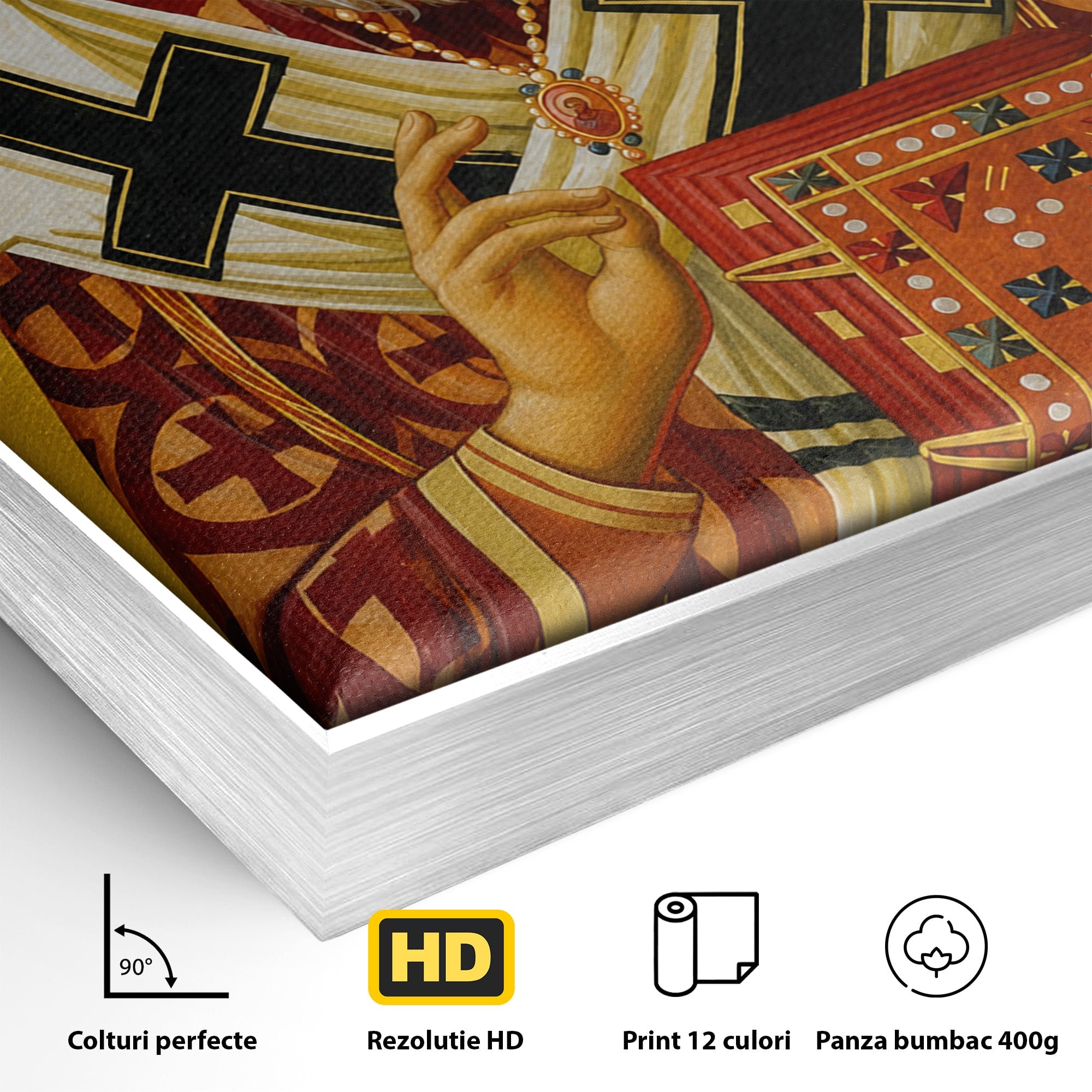 Tablou Canvas Premium LuxCanva® H1137, Sfantul Nectarie de la Neghina, Religie, Icoana, Spiritualitate, Sfant, Dormitor, Culori Vibrante