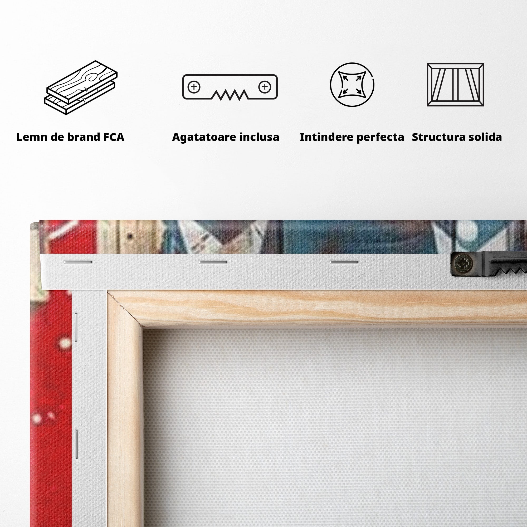 Set 2 Tablouri Canvas Premium LuxCanva® H2-1041, Crucea Libertatii, Credinta, Cruce, Libertate, Patriotism, Drapel, Stele, Simbol Crestin, Arta Patriotica, Living, Dormitor