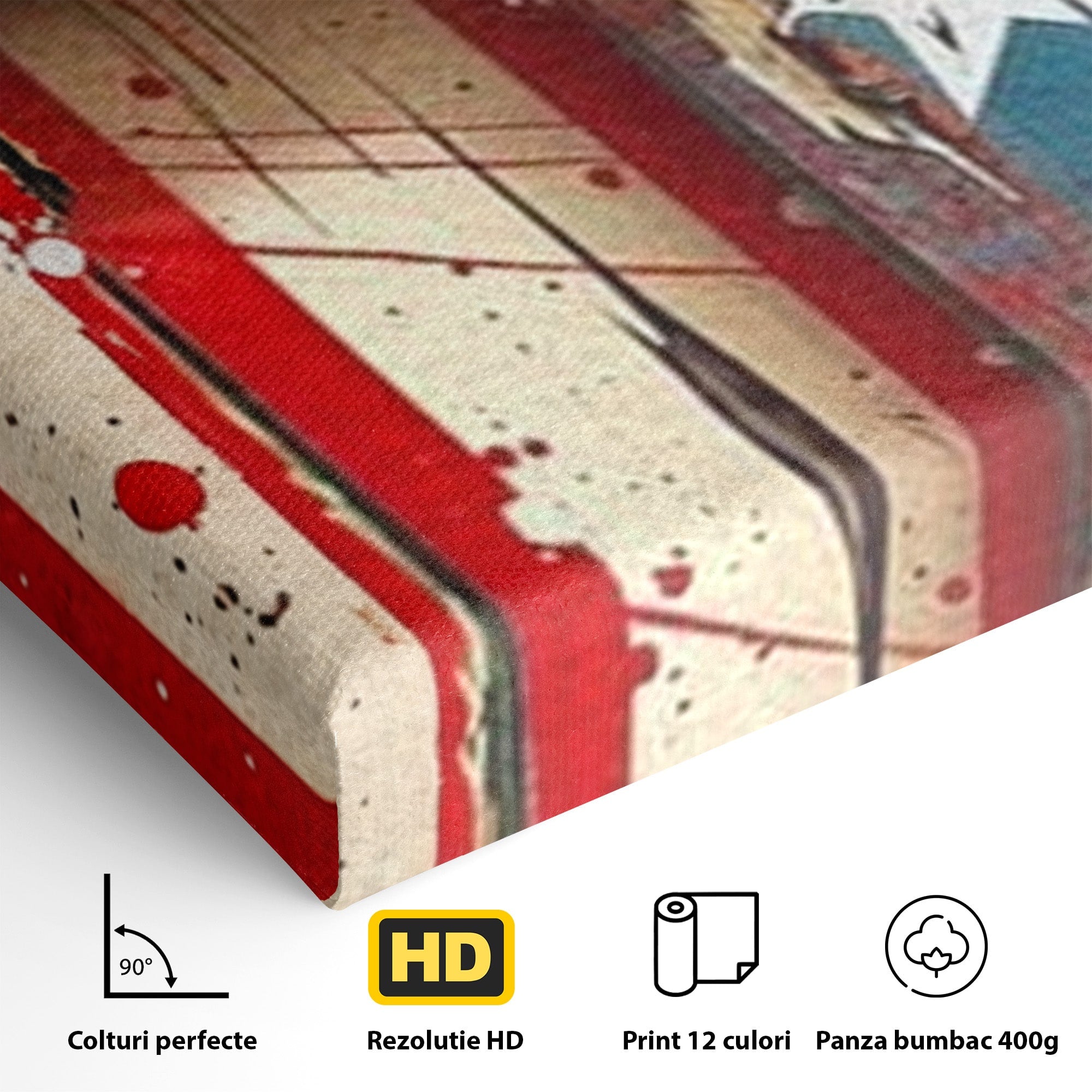 Set 3 Tablouri Canvas Premium LuxCanva® H3-1041, Crucea Libertatii, Credinta, Cruce, Libertate, Patriotism, Drapel, Stele, Simbol Crestin, Arta Patriotica, Living, Dormitor
