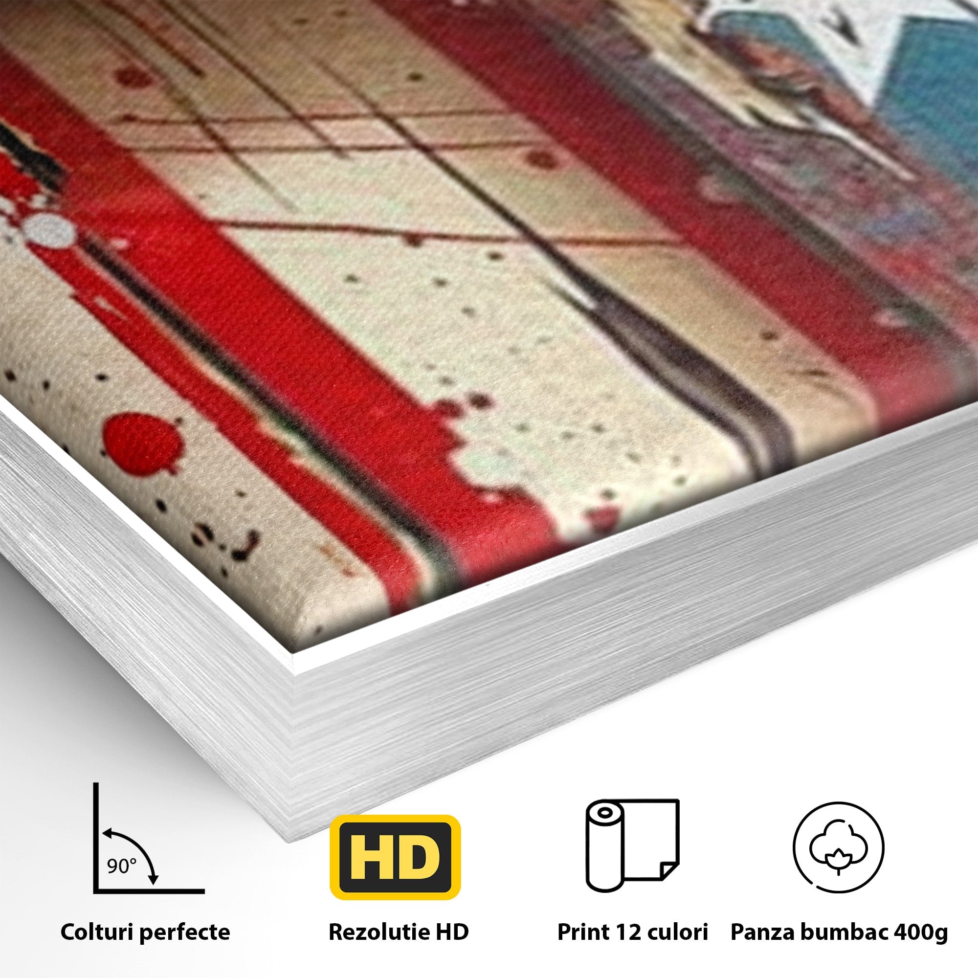Set 3 Tablouri Canvas Premium LuxCanva® H3-1041, Crucea Libertatii, Credinta, Cruce, Libertate, Patriotism, Drapel, Stele, Simbol Crestin, Arta Patriotica, Living, Dormitor