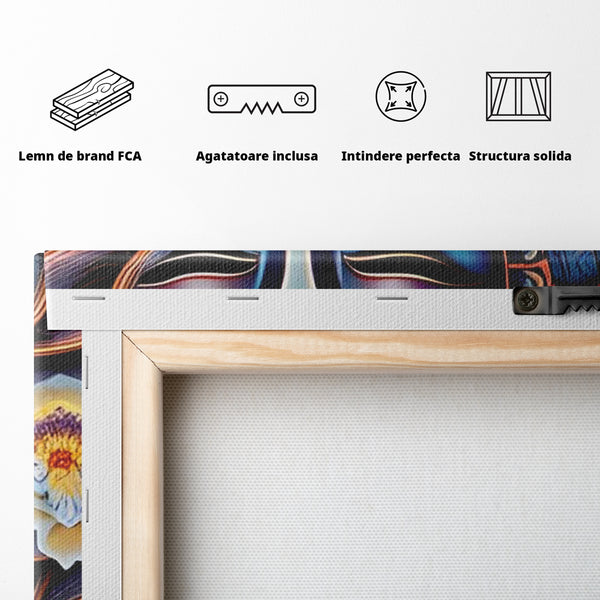 Tablou Canvas Premium LuxCanva® I120, Inflorirea Spiritului, Buddha, Zen, Iluminare, Pace Interioara, Spiritualitate, Armonie, Meditatie, Flori, Lotus, Urna, Living, Dormitor