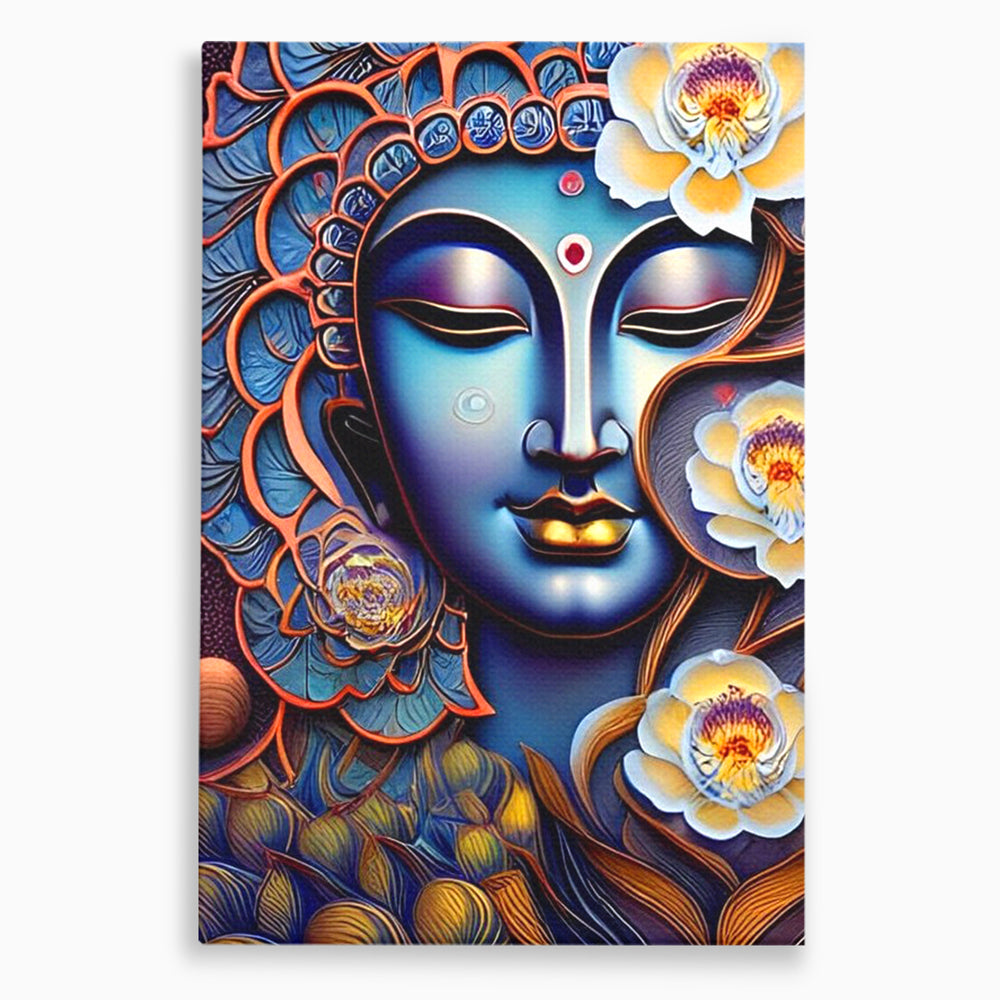 Tablou Canvas Premium LuxCanva® I120, Inflorirea Spiritului, Buddha, Zen, Iluminare, Pace Interioara, Spiritualitate, Armonie, Meditatie, Flori, Lotus, Urna, Living, Dormitor