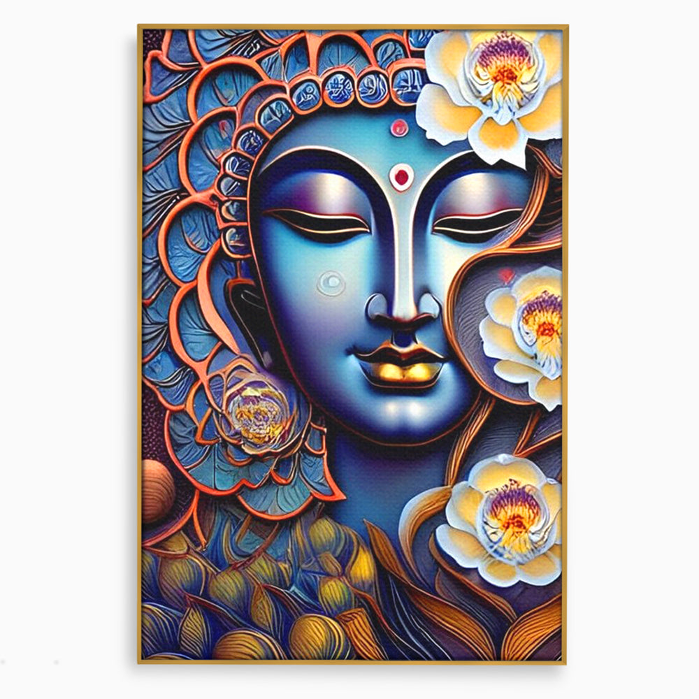 Tablou Canvas Premium LuxCanva® I120, Inflorirea Spiritului, Buddha, Zen, Iluminare, Pace Interioara, Spiritualitate, Armonie, Meditatie, Flori, Lotus, Urna, Living, Dormitor