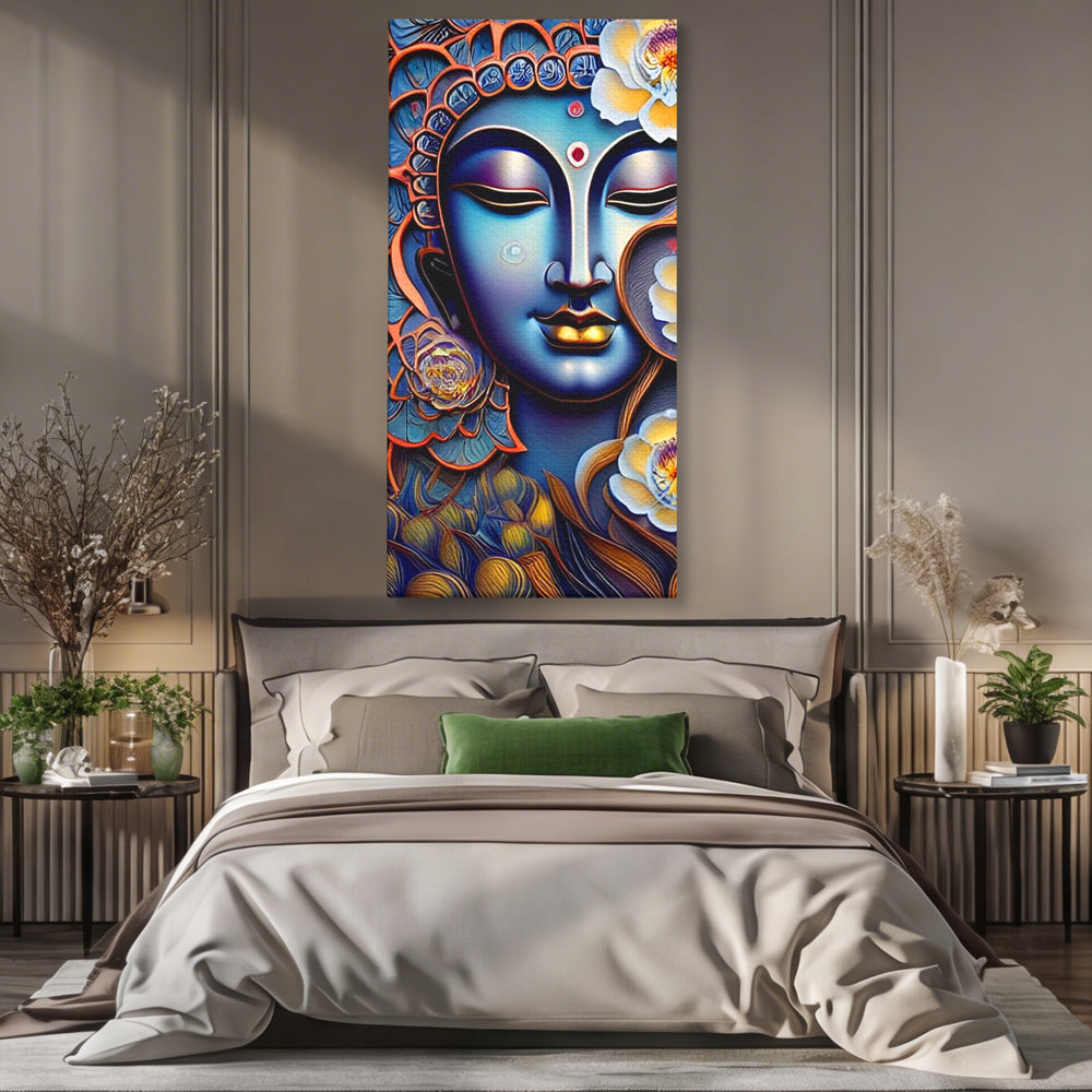 Tablou Canvas Premium LuxCanva® I120, Inflorirea Spiritului, Buddha, Zen, Iluminare, Pace Interioara, Spiritualitate, Armonie, Meditatie, Flori, Lotus, Urna, Living, Dormitor