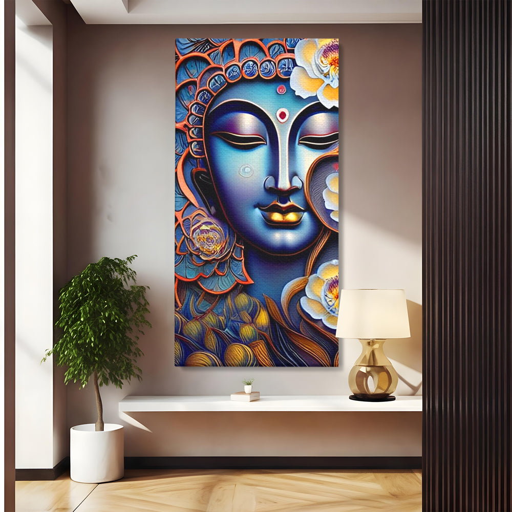 Tablou Canvas Premium LuxCanva® I120, Inflorirea Spiritului, Buddha, Zen, Iluminare, Pace Interioara, Spiritualitate, Armonie, Meditatie, Flori, Lotus, Urna, Living, Dormitor