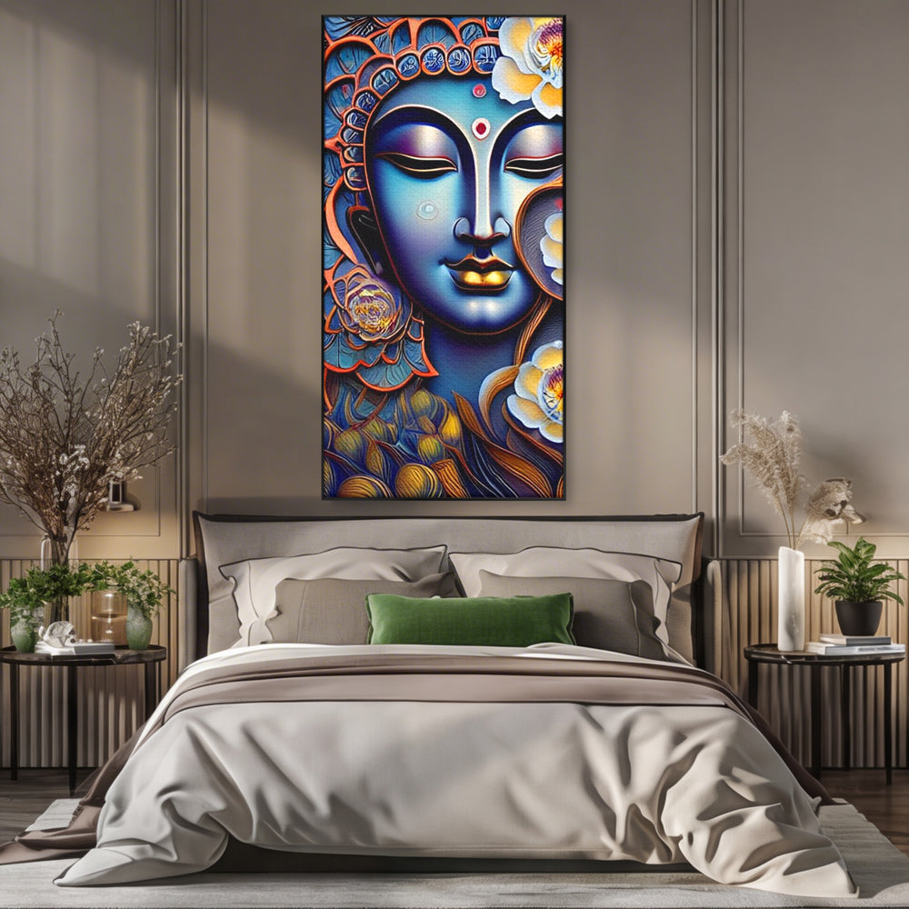 Tablou Canvas Premium LuxCanva® I120, Inflorirea Spiritului, Buddha, Zen, Iluminare, Pace Interioara, Spiritualitate, Armonie, Meditatie, Flori, Lotus, Urna, Living, Dormitor
