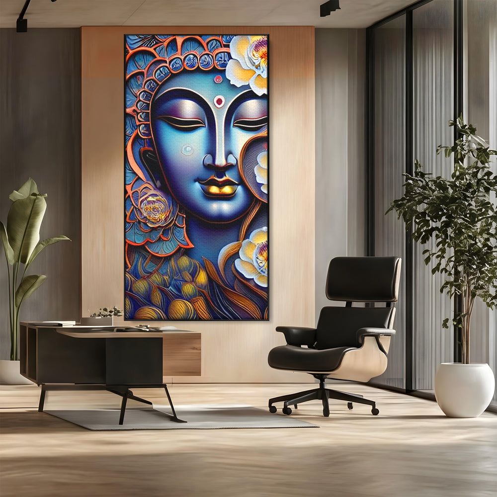 Tablou Canvas Premium LuxCanva® I120, Inflorirea Spiritului, Buddha, Zen, Iluminare, Pace Interioara, Spiritualitate, Armonie, Meditatie, Flori, Lotus, Urna, Living, Dormitor