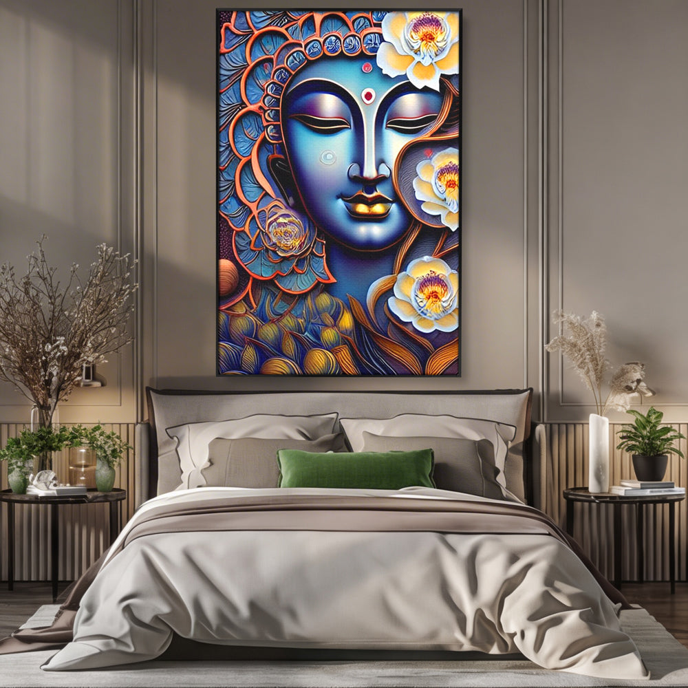 Tablou Canvas Premium LuxCanva® I120, Inflorirea Spiritului, Buddha, Zen, Iluminare, Pace Interioara, Spiritualitate, Armonie, Meditatie, Flori, Lotus, Urna, Living, Dormitor