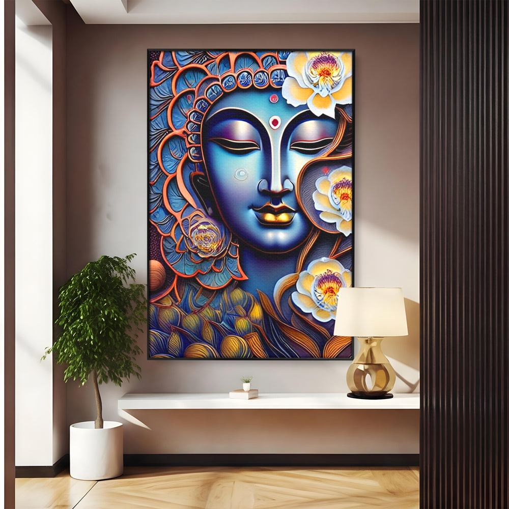 Tablou Canvas Premium LuxCanva® I120, Inflorirea Spiritului, Buddha, Zen, Iluminare, Pace Interioara, Spiritualitate, Armonie, Meditatie, Flori, Lotus, Urna, Living, Dormitor