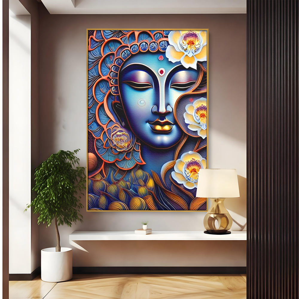 Tablou Canvas Premium LuxCanva® I120, Inflorirea Spiritului, Buddha, Zen, Iluminare, Pace Interioara, Spiritualitate, Armonie, Meditatie, Flori, Lotus, Urna, Living, Dormitor