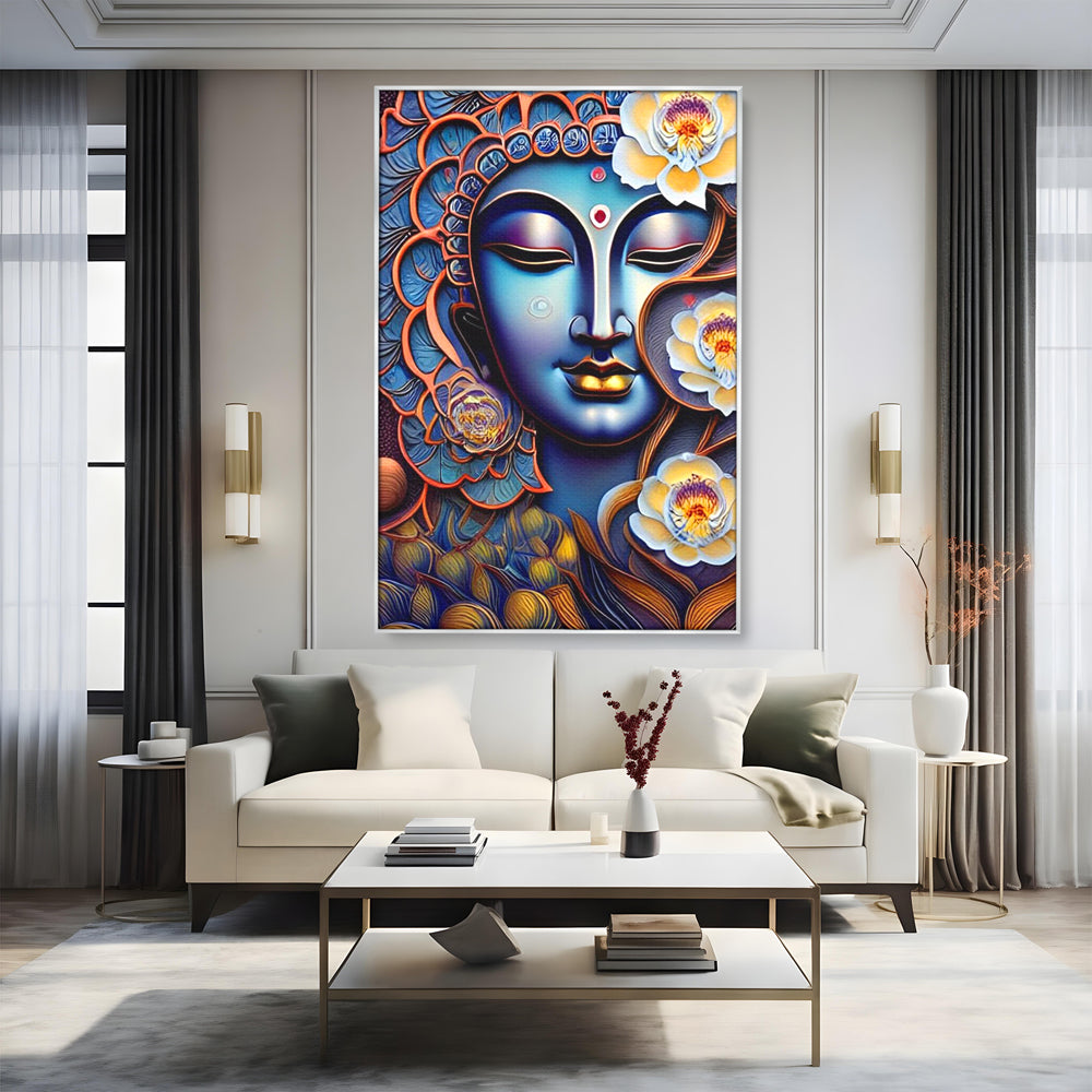 Tablou Canvas Premium LuxCanva® I120, Inflorirea Spiritului, Buddha, Zen, Iluminare, Pace Interioara, Spiritualitate, Armonie, Meditatie, Flori, Lotus, Urna, Living, Dormitor
