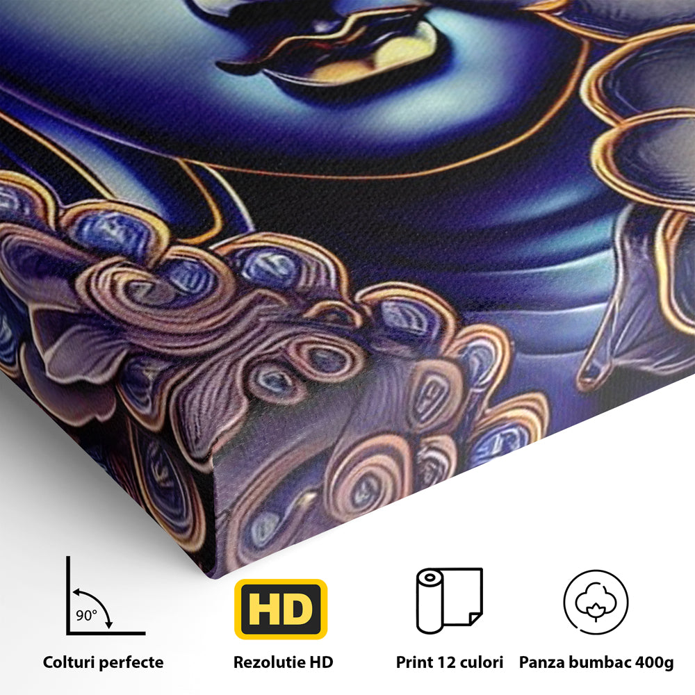 Tablou Canvas Premium LuxCanva® I121, Armonie si Culoare, Buddha, Zen, Iluminare, Pace Interioara, Spiritualitate, Armonie, Meditatie, Flori, Lotus, Urna, Living, Dormitor