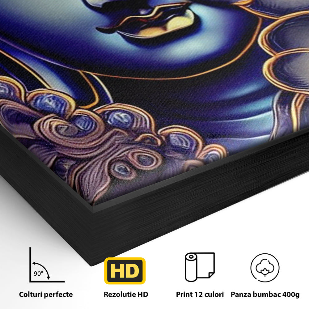 Tablou Canvas Premium LuxCanva® I121, Armonie si Culoare, Buddha, Zen, Iluminare, Pace Interioara, Spiritualitate, Armonie, Meditatie, Flori, Lotus, Urna, Living, Dormitor
