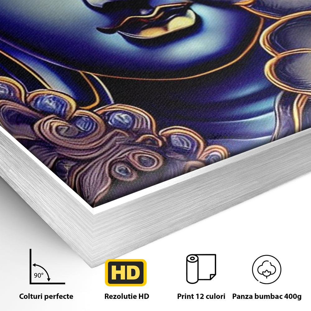 Tablou Canvas Premium LuxCanva® I121, Armonie si Culoare, Buddha, Zen, Iluminare, Pace Interioara, Spiritualitate, Armonie, Meditatie, Flori, Lotus, Urna, Living, Dormitor