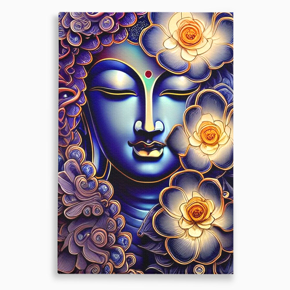 Tablou Canvas Premium LuxCanva® I121, Armonie si Culoare, Buddha, Zen, Iluminare, Pace Interioara, Spiritualitate, Armonie, Meditatie, Flori, Lotus, Urna, Living, Dormitor