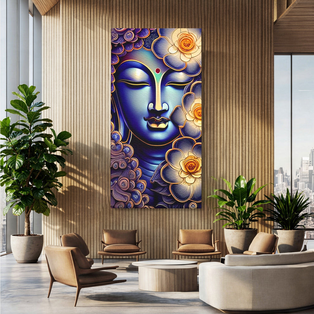 Tablou Canvas Premium LuxCanva® I121, Armonie si Culoare, Buddha, Zen, Iluminare, Pace Interioara, Spiritualitate, Armonie, Meditatie, Flori, Lotus, Urna, Living, Dormitor