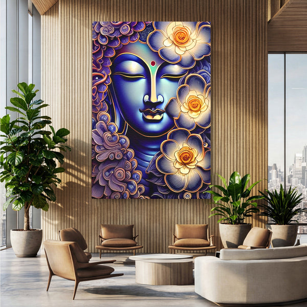 Tablou Canvas Premium LuxCanva® I121, Armonie si Culoare, Buddha, Zen, Iluminare, Pace Interioara, Spiritualitate, Armonie, Meditatie, Flori, Lotus, Urna, Living, Dormitor