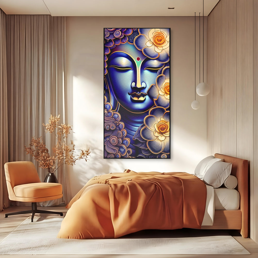 Tablou Canvas Premium LuxCanva® I121, Armonie si Culoare, Buddha, Zen, Iluminare, Pace Interioara, Spiritualitate, Armonie, Meditatie, Flori, Lotus, Urna, Living, Dormitor