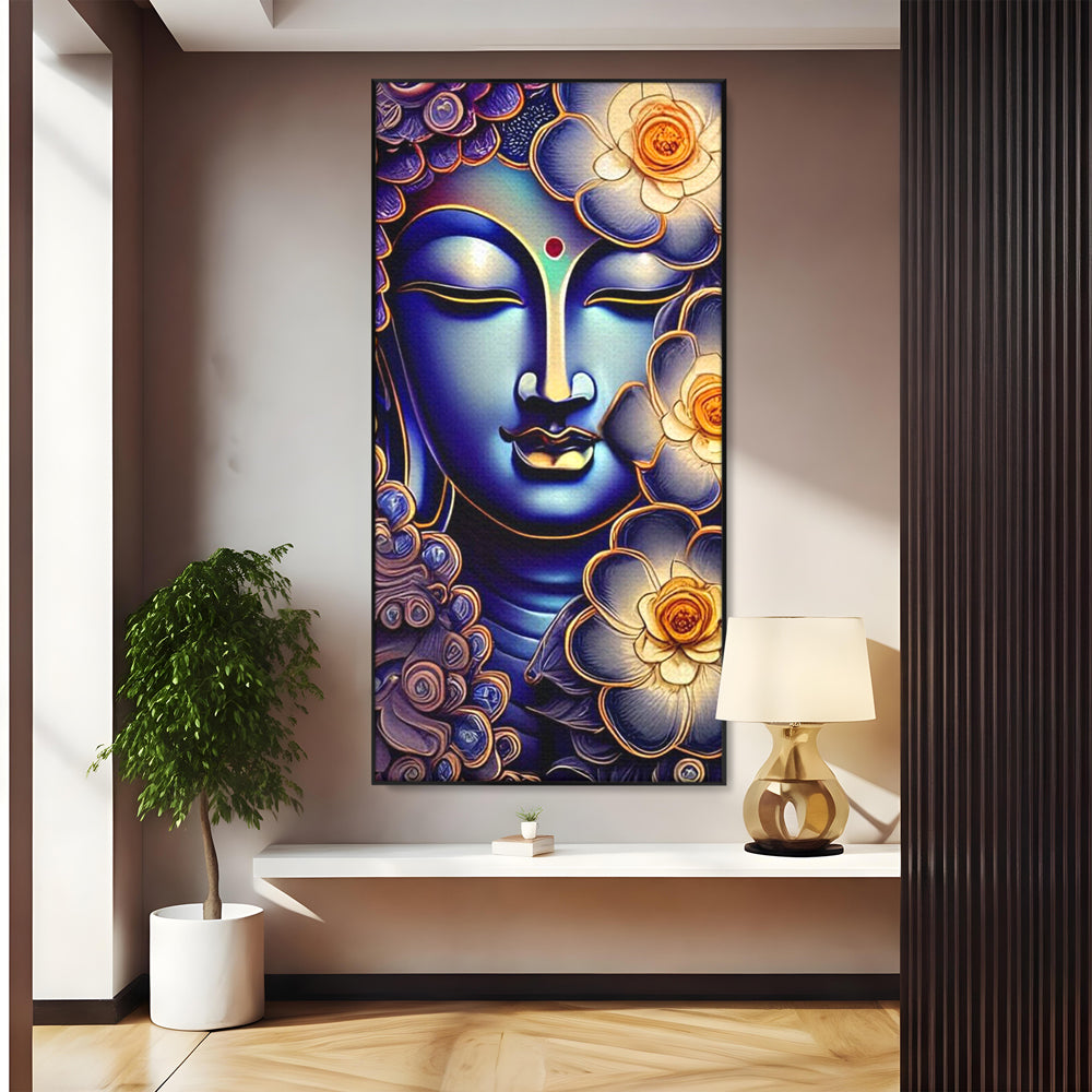 Tablou Canvas Premium LuxCanva® I121, Armonie si Culoare, Buddha, Zen, Iluminare, Pace Interioara, Spiritualitate, Armonie, Meditatie, Flori, Lotus, Urna, Living, Dormitor