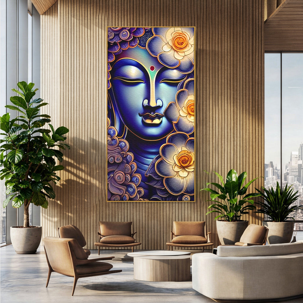 Tablou Canvas Premium LuxCanva® I121, Armonie si Culoare, Buddha, Zen, Iluminare, Pace Interioara, Spiritualitate, Armonie, Meditatie, Flori, Lotus, Urna, Living, Dormitor