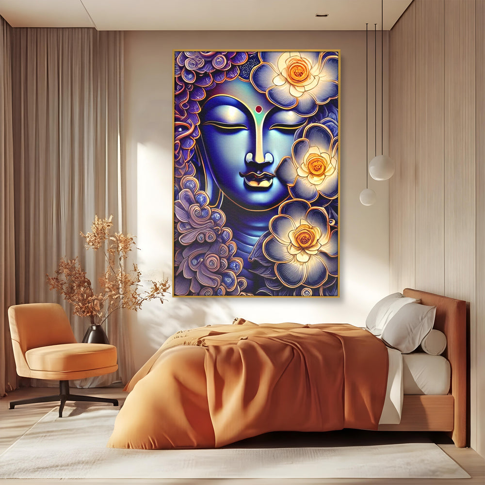 Tablou Canvas Premium LuxCanva® I121, Armonie si Culoare, Buddha, Zen, Iluminare, Pace Interioara, Spiritualitate, Armonie, Meditatie, Flori, Lotus, Urna, Living, Dormitor
