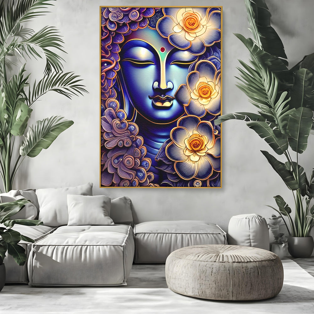 Tablou Canvas Premium LuxCanva® I121, Armonie si Culoare, Buddha, Zen, Iluminare, Pace Interioara, Spiritualitate, Armonie, Meditatie, Flori, Lotus, Urna, Living, Dormitor