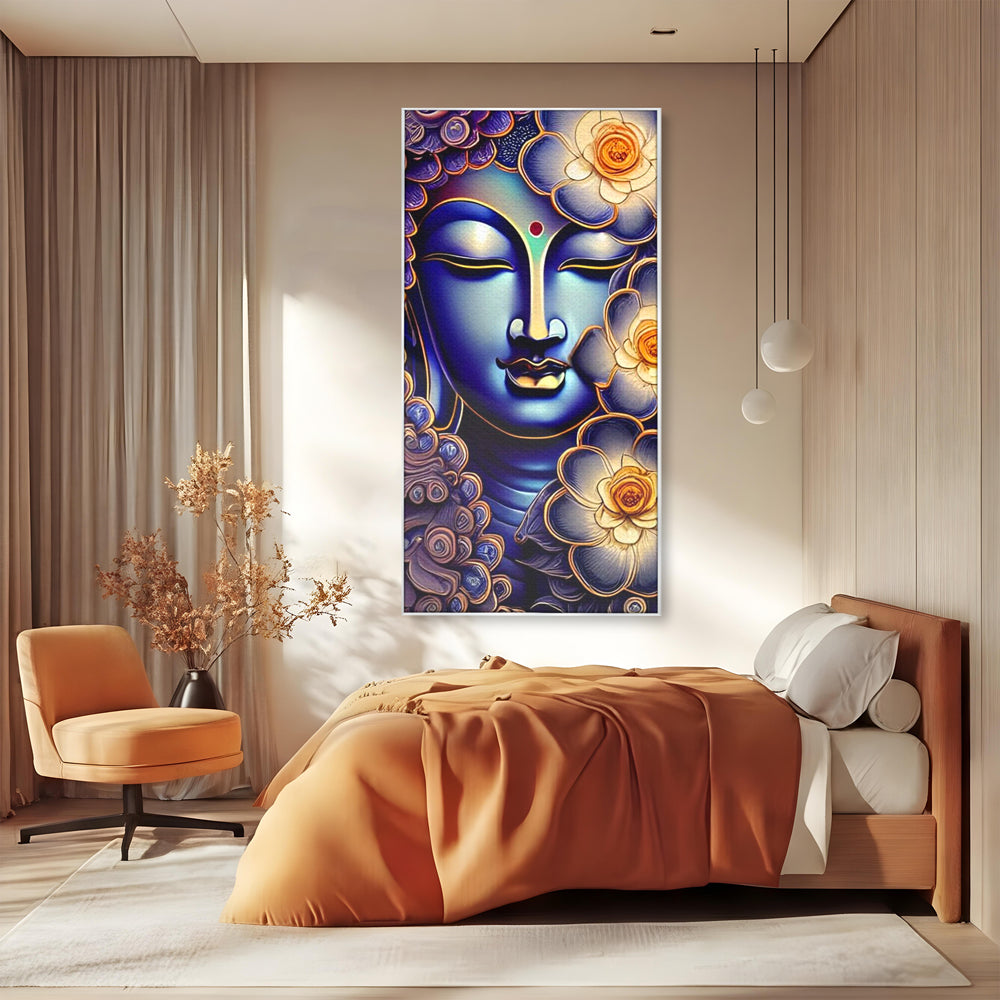 Tablou Canvas Premium LuxCanva® I121, Armonie si Culoare, Buddha, Zen, Iluminare, Pace Interioara, Spiritualitate, Armonie, Meditatie, Flori, Lotus, Urna, Living, Dormitor