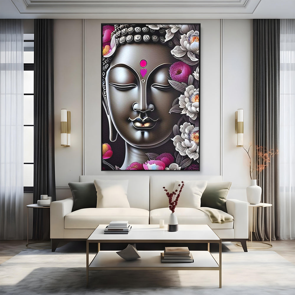 Leinwandbilder Premium LuxCanva® I122, Lotus der Erleuchtung, Buddha, Zen, Erleuchtung, Innerer Frieden, Spiritualität, Harmonie, Meditation, Blumen, Lotus, Herz, Wohnen, Schlafzimmer