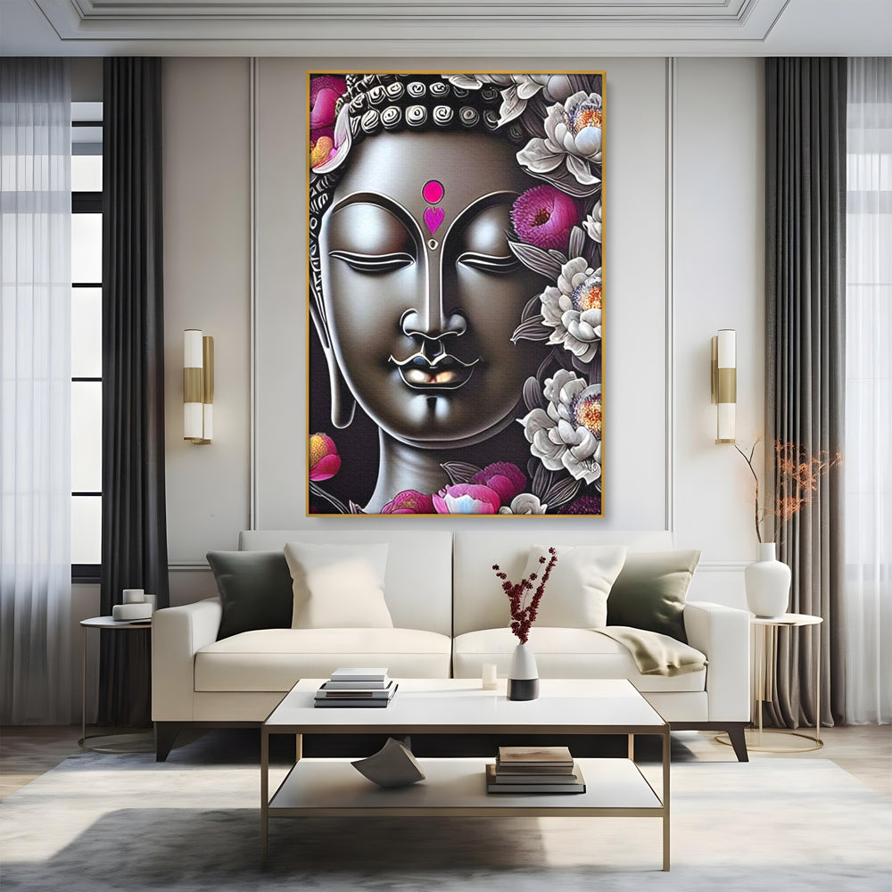 Leinwandbilder Premium LuxCanva® I122, Lotus der Erleuchtung, Buddha, Zen, Erleuchtung, Innerer Frieden, Spiritualität, Harmonie, Meditation, Blumen, Lotus, Herz, Wohnen, Schlafzimmer