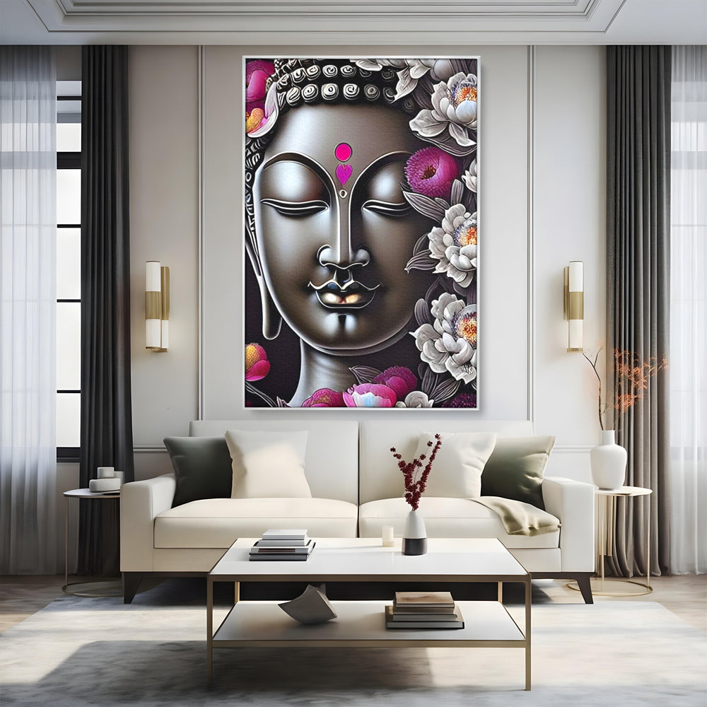 Leinwandbilder Premium LuxCanva® I122, Lotus der Erleuchtung, Buddha, Zen, Erleuchtung, Innerer Frieden, Spiritualität, Harmonie, Meditation, Blumen, Lotus, Herz, Wohnen, Schlafzimmer