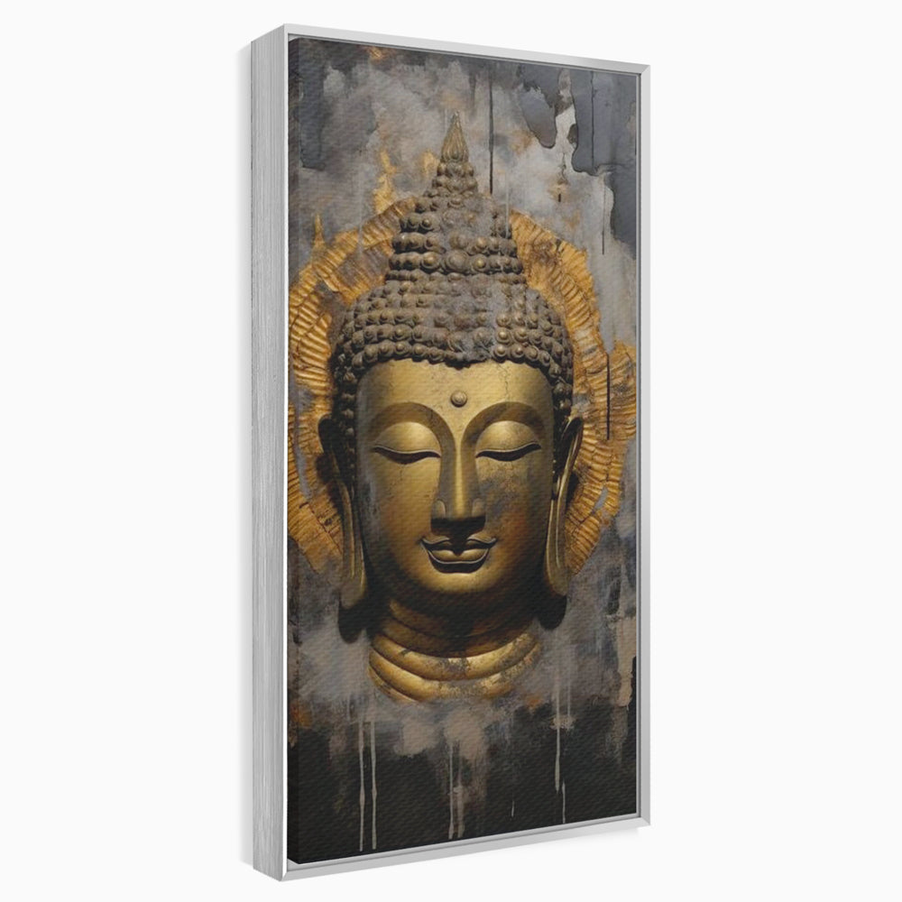 Leinwandbilder Premium LuxCanva® I124, Aura der Ruhe, Buddha, Zen, Erleuchtung, Innerer Frieden, Spiritualität, Harmonie, Meditation, Stille, Urne, Rauch, Gold, Wohnen, Schlafzimmer