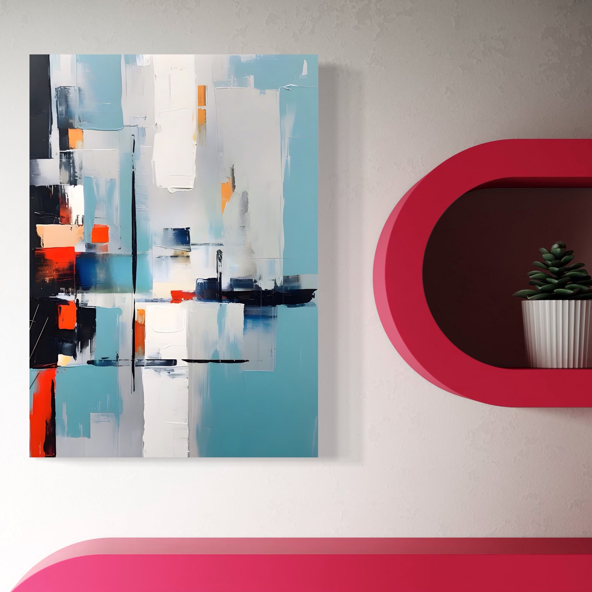 Tablou Canvas Premium LuxCanva® C1889, Vapor Pictat Abstract , Relaxare, Vapor, Living Room, Culori Vibrante