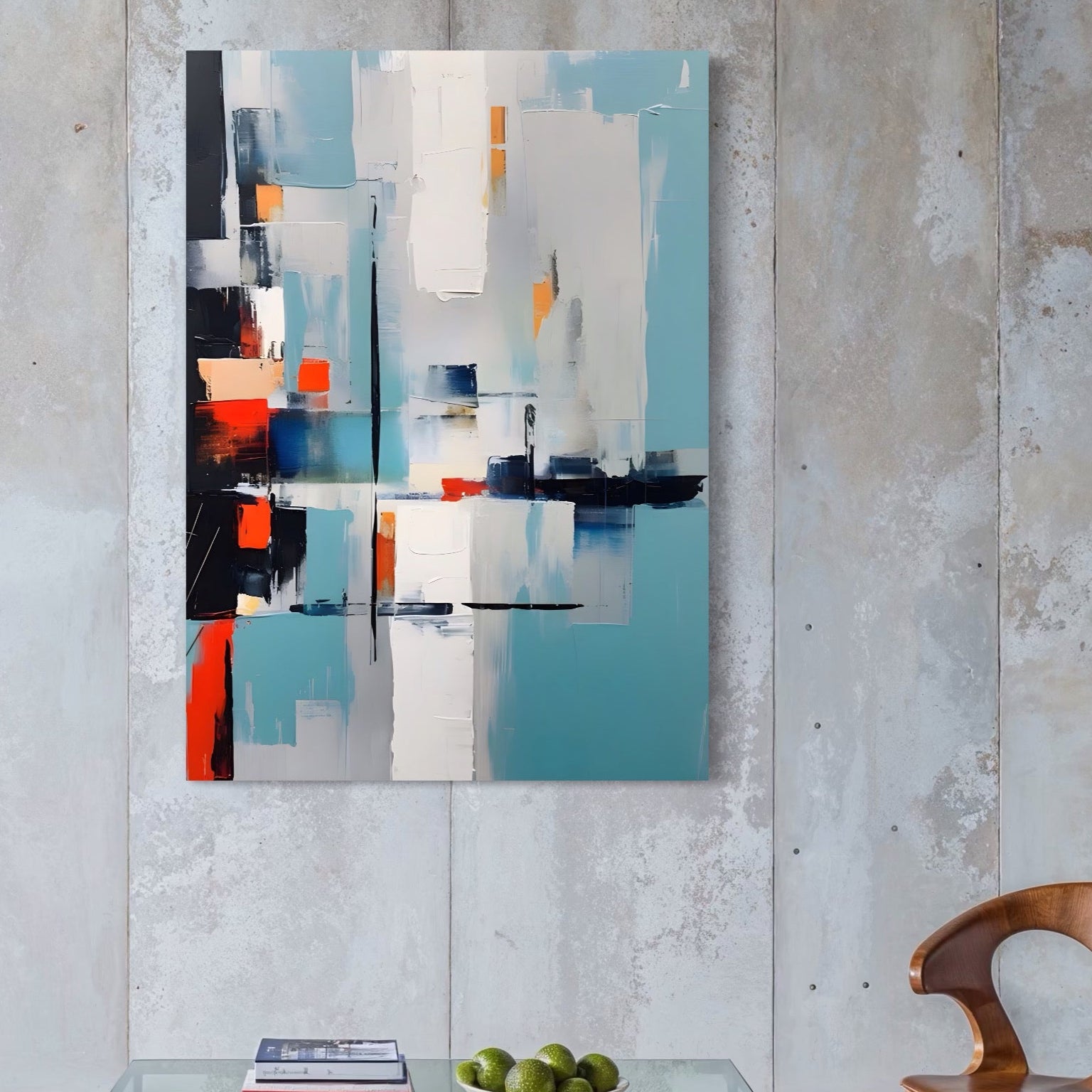 Tablou Canvas Premium LuxCanva® C1889, Vapor Pictat Abstract , Relaxare, Vapor, Living Room, Culori Vibrante