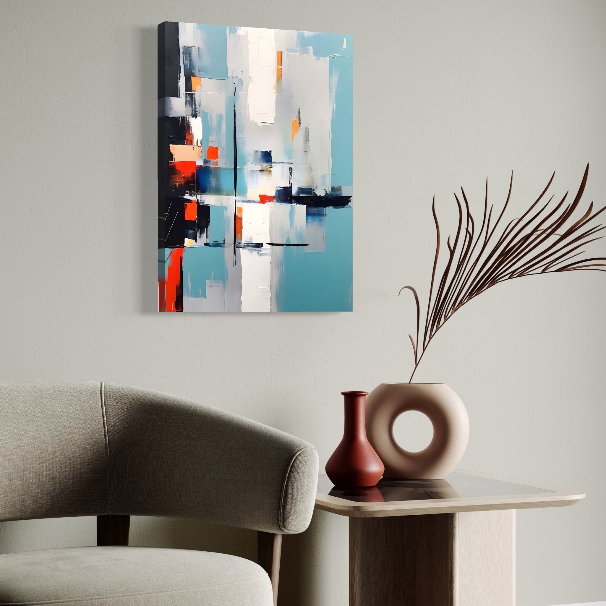 Tablou Canvas Premium LuxCanva® C1889, Vapor Pictat Abstract , Relaxare, Vapor, Living Room, Culori Vibrante