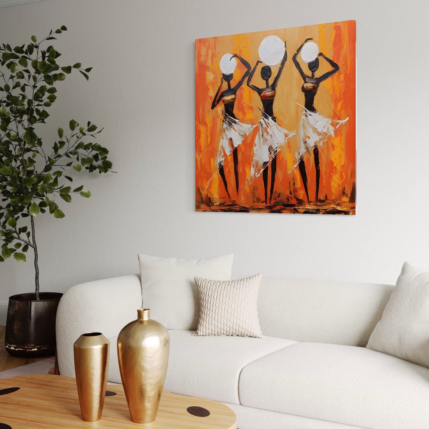 Tablou Canvas Premium LuxCanva® C1190, African Dancers , Culori, Traditie, Decorativ, Living Room, Culori Vibrante