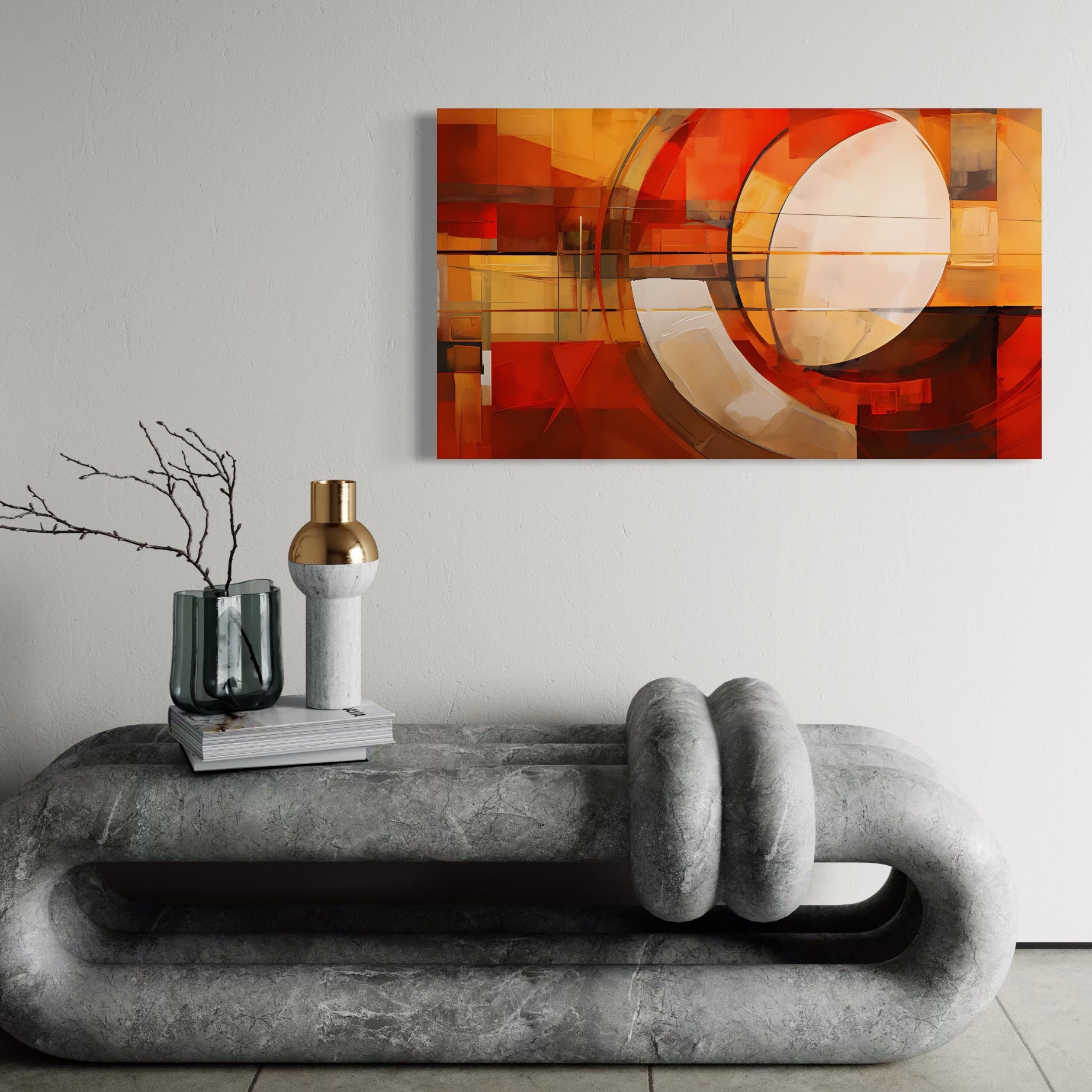 Tablou Canvas Premium LuxCanva® C1191, Pictura Forme Geometrice , Relaxare, Living Room, Culori Vibrante