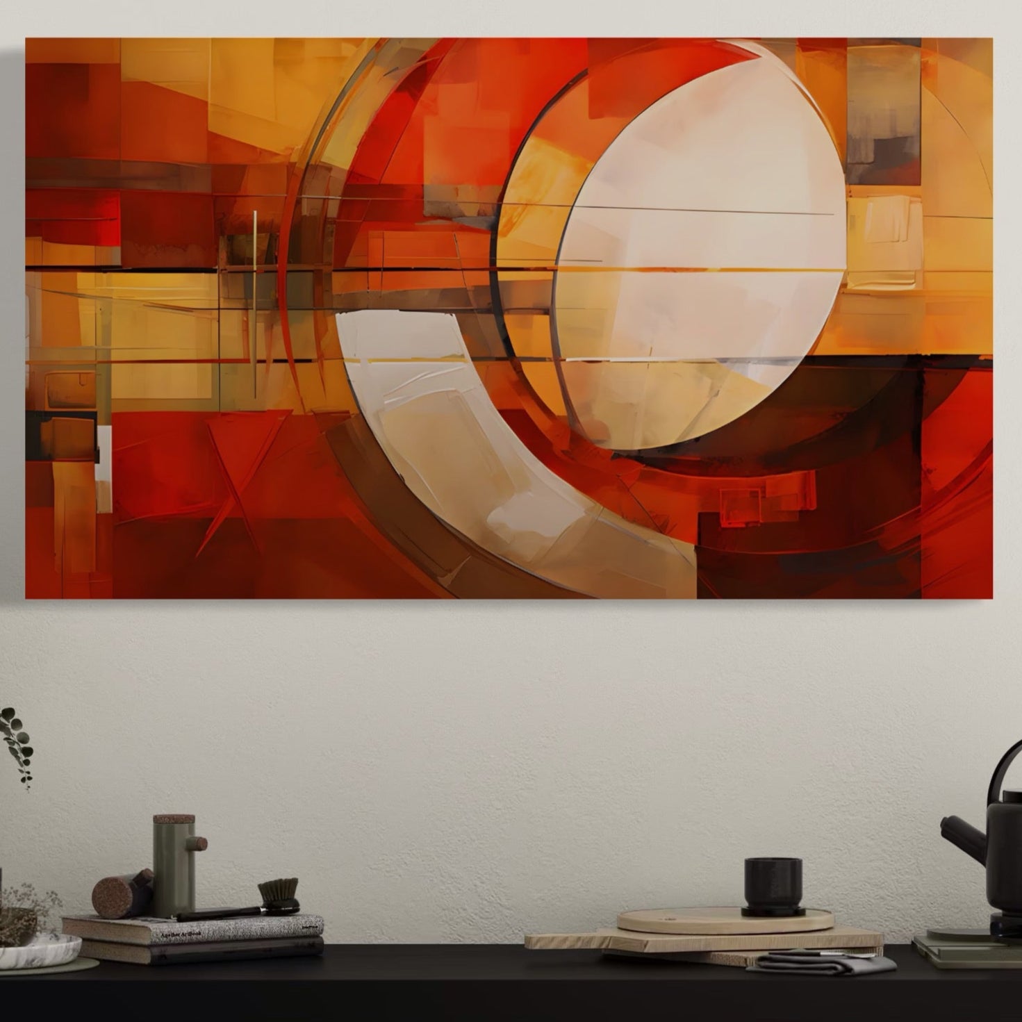 Tablou Canvas Premium LuxCanva® C1191, Pictura Forme Geometrice , Relaxare, Living Room, Culori Vibrante