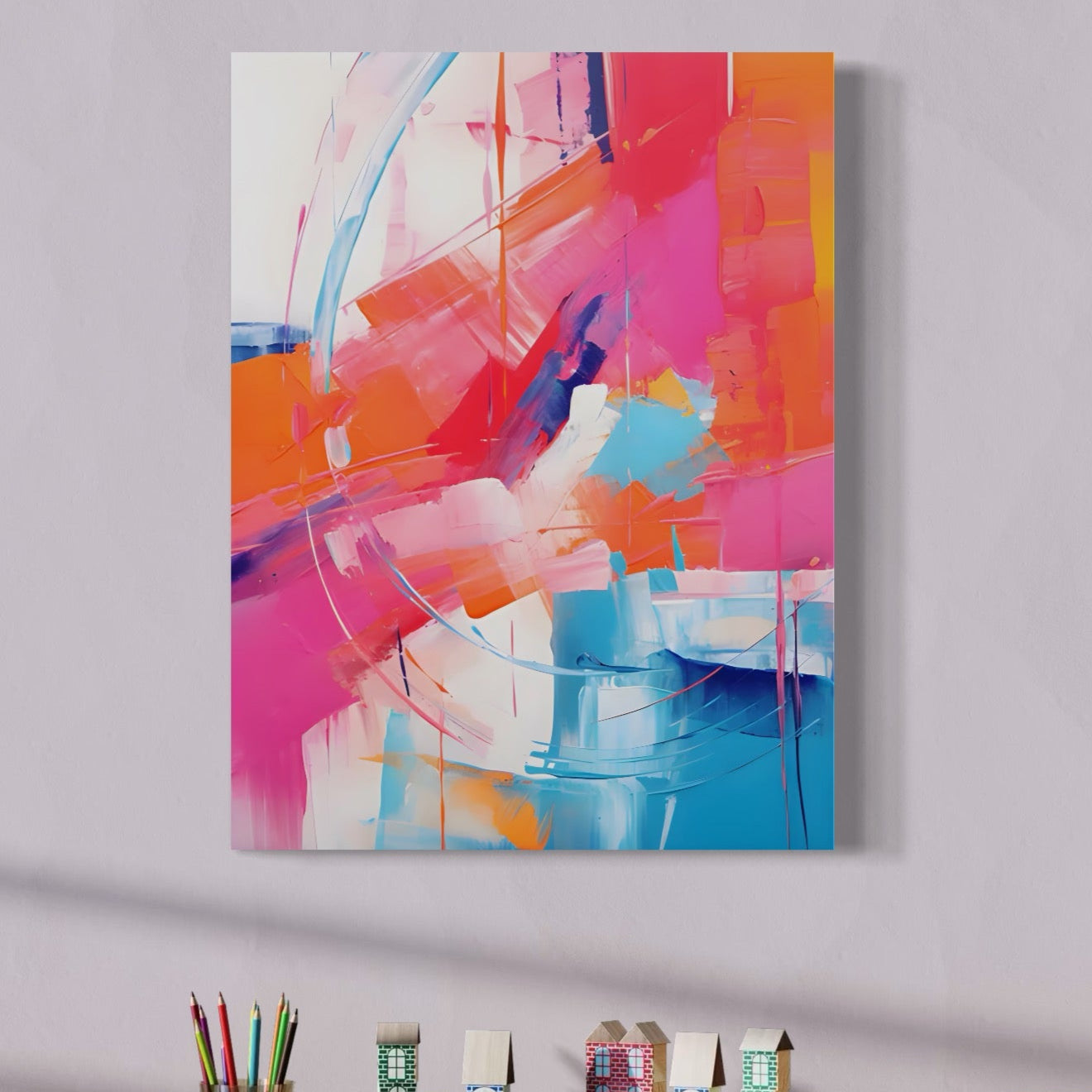 Tablou Canvas Premium LuxCanva® C1193, Culori Vii Pictate , Relaxare, Living Room, Culori Vibrante