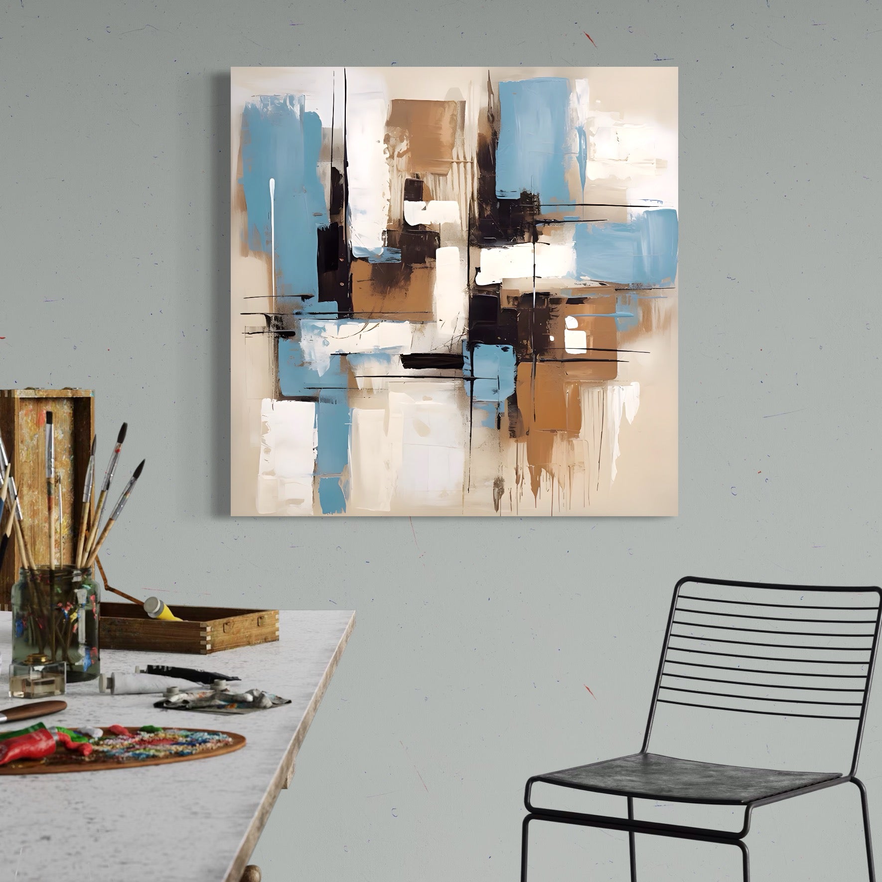 Tablou Canvas Premium LuxCanva® C1194, Pictura Abstracta , Culori, Decorativ, Living Room, Culori Vibrante