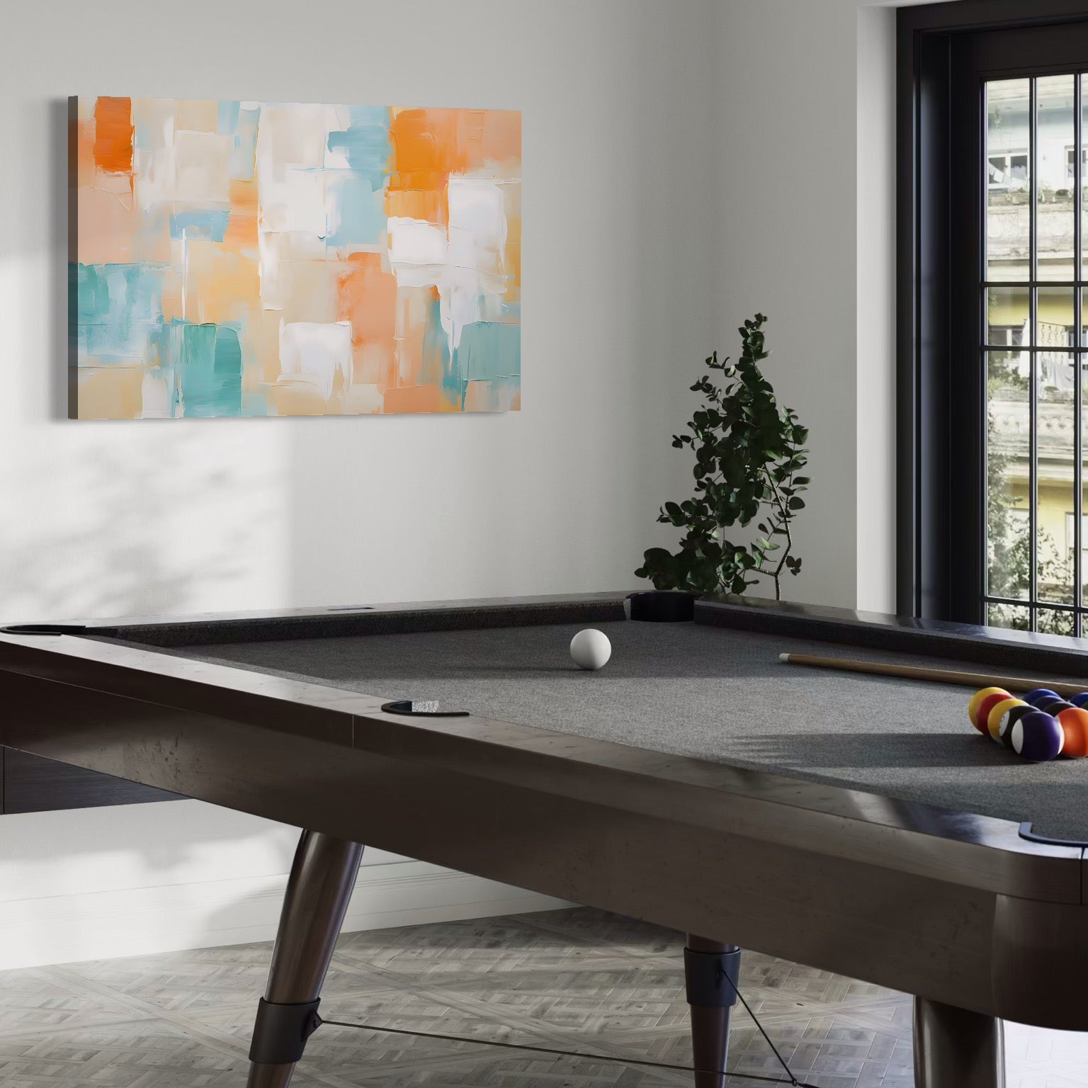 Tablou Canvas Premium LuxCanva® C1195, Culori Deschise Pictate , Relaxare, Living Room, Culori Vibrante