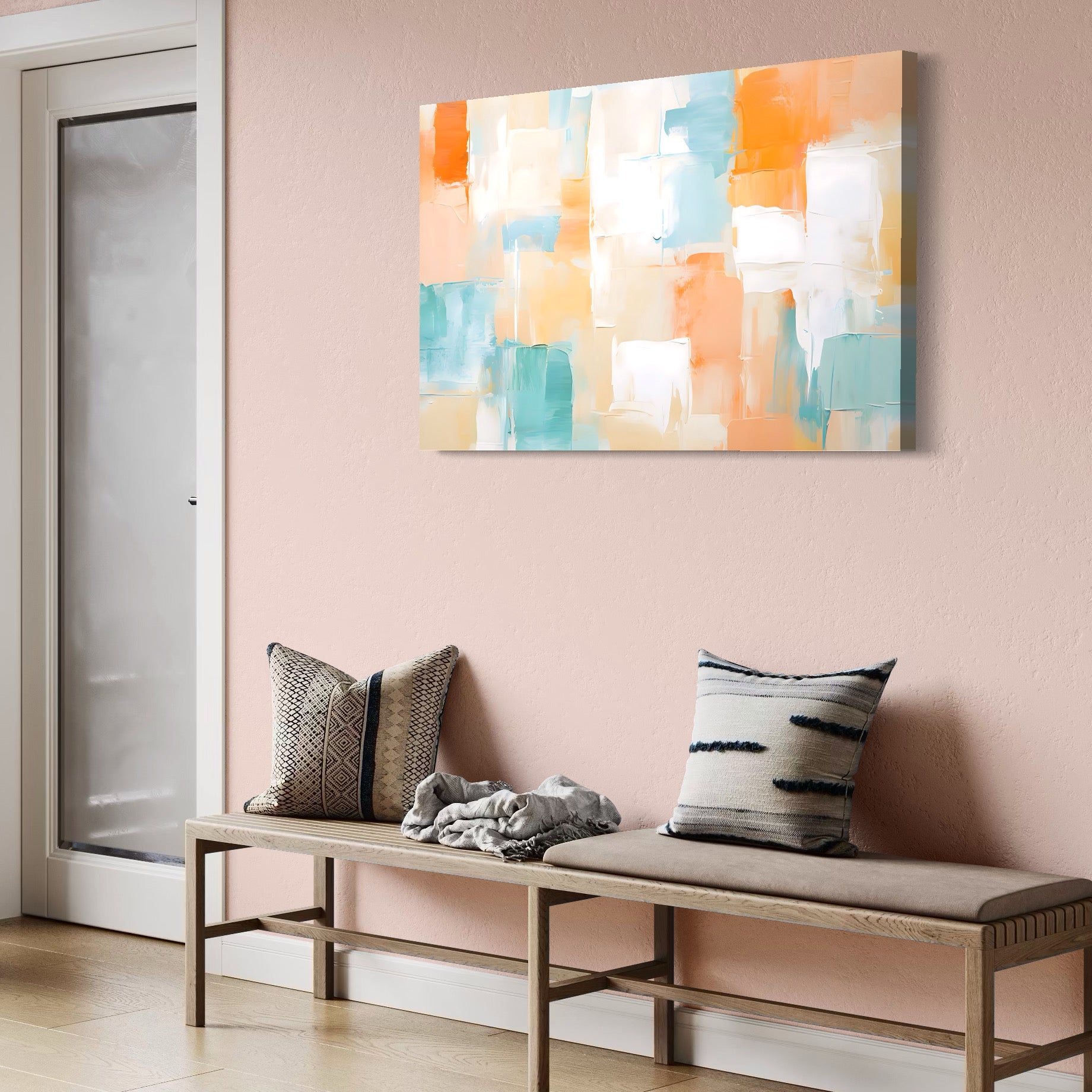 Tablou Canvas Premium LuxCanva® C1195, Culori Deschise Pictate , Relaxare, Living Room, Culori Vibrante